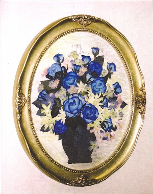 押し花（蒼いバラ）　平本淳子