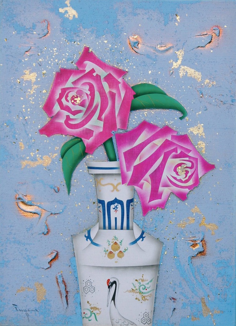 花の香（油絵）F4　谷川泰宏（1957〜）